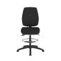 Positiv P-Sit High Back Draughtsman Chair - black, front view, without armrests