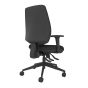 Positiv P-Sit High Back Ergonomic Chair - black, back angle view, with armrests
