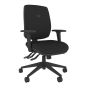 Positiv P-Sit Medium Back Ergonomic Chair - black, front angle view, with armrests