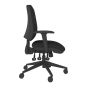 Positiv P-Sit Medium Back Ergonomic Chair - black, side view, with armrests