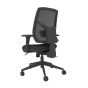 Positiv P-Sit Mesh Back Ergonomic Chair - black, back angle view, with armrests