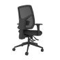 Positiv P-Sit Mesh Back Ergonomic Chair - black, back angle view, with armrests