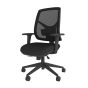 Positiv P-Sit Mesh Back Ergonomic Chair - black, front angle view, with armrests