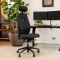 Positiv Plus High Back - black, front angle view, with armrests and headrest - lifestyle shot