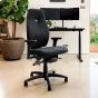 Positiv Plus High Back - black, front angle view, with armrests - lifestyle shot