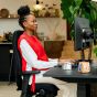 Positiv Plus High Back - black, side view, with armrests - lifestyle shot