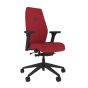 Positiv Plus (high back) Ergonomic Office Chair - red, front angle view, with armrests