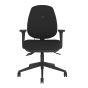 Positiv R600 Ind Task Chair (medium back) - black, front view, with armrests