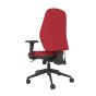 Positiv U600 Ind Task Chair (high back) - red, back angle view, with armrests