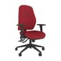 Positiv U600 Ind Task Chair (high back) - red, front angle view, with armrests