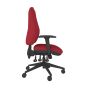 Positiv U600 Ind Task Chair (high back) - red, side view, with armrests