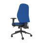 Positiv U600 Ind Task Chair (high back) - royal blue, back angle view, with armrests