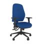 Positiv U600 Ind Task Chair (high back) - royal blue, front angle view, with armrests