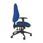 Positiv U600 Ind Task Chair (high back) - royal blue, side view, with armrests