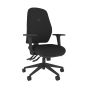 Positiv U600 Ind Task Chair (medium back) - black, front angle view, with armrests