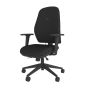 Positiv U600 Ind Task Chair (medium back) - black, front angle view, with armrests