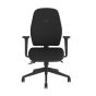 Positiv U600 Ind Task Chair (medium back) - black, front view, with armrests
