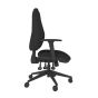 Positiv U600 Ind Task Chair (medium back) - black, side view, with armrests