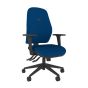 Positiv U600 Medium Back Chair - navy, front angle view, with armrests