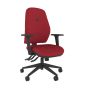 Positiv U600 Medium Back Chair - red, front angle view, with armrests