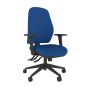 Positiv U600 Medium Back Chair - royal blue, front angle view, with armrests