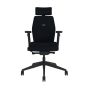 Positiv Plus (medium back) Ergonomic Office Chair - black, front view, with armrests and headrest