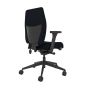 Positiv Plus (medium back) Ergonomic Office Chair - black, back angle view, with armrests
