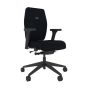 Positiv Plus (medium back) Ergonomic Office Chair - black, front angle view, with armrests
