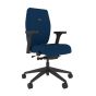 Positiv Plus (medium back) Ergonomic Office Chair - navy, front angle view, with armrests