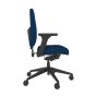 Positiv Plus (medium back) Ergonomic Office Chair - navy, side view, with armrests