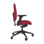 Positiv Plus (medium back) Ergonomic Office Chair - red, side view, with armrests