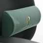 Posturite Lumbar Roll (D-Shape) - side angle view, shown on an ergonomic chair