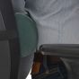 Posturite Lumbar Roll (D-Shape) - side view, shown on an ergonomic chair