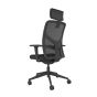 Responsiv RV150 Mesh Back Chair - black, back angle view, with armrests