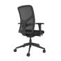 Responsiv RV100 Mesh Back Chair - black, back angle view, with armrests