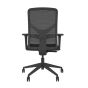Responsiv RV100 Mesh Back Chair - black, back view, with armrests
