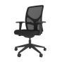 Responsiv RV100 Mesh Back Chair - black, front angle view, with armrests