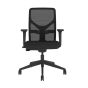Responsiv RV100 Mesh Back Chair - black, front view, with armrests