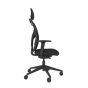 Responsiv RV150 Mesh Back Chair - black, side view, with armrests