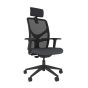 Responsiv RV150 Mesh Back Chair - grey, front angle view, with armrests