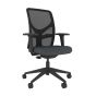 Responsiv RV100 Mesh Back Chair - grey, front angle view, with armrests