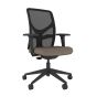 Responsiv RV100 Mesh Back Chair - mushroom, front angle view, with armrests