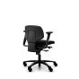 RH Activ 200 Ergonomic Office & Industry Chair - black, back angle view, with armrests and castors