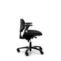 RH Activ 200 Ergonomic Office & Industry Chair - black, side view, with armrests and castors