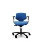 RH Activ 200 Ergonomic Office & Industry Chair - royal blue, front view, with armrests and castors