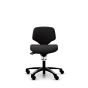 RH Activ 200 Ergonomic Office & Industry Chair - black, front view, without armrests, and castors