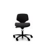 RH Activ 202 Ergonomic Office & Industry Chair - black, front view, without armrests, and castors