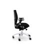 RH Extend 100 Ergonomic Office Chair - black, side view, with armrests and grey lacquered aluminium base
