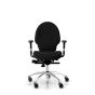 RH Extend 100 Ergonomic Office Chair - black, front view, with armrests and polished aluminium base