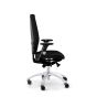 RH Extend 120 Ergonomic Office Chair - black, side view, with armrests and grey lacquered aluminium base